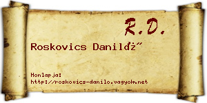 Roskovics Daniló névjegykártya